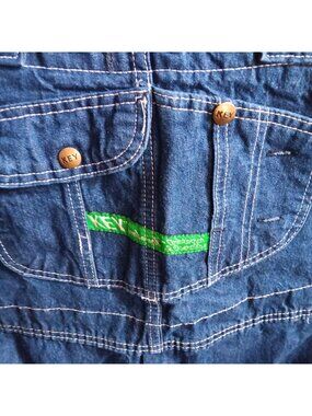 Vintage Overalls 42x29 Key Denim Made Mexico 1990's Workwear Dark Wash